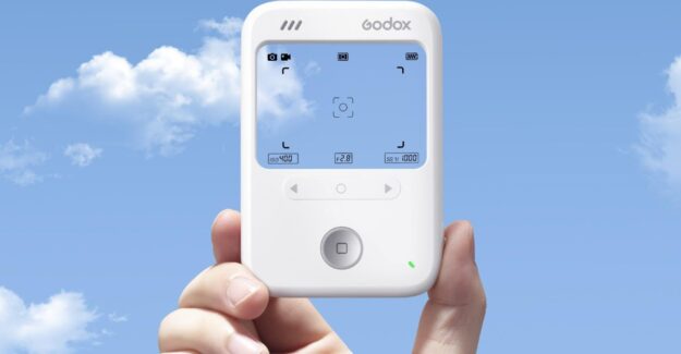 This slim camera has a transparent LCD screen for a viewfinder