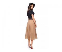 Amoretu Summer Classic Casual Short Sleeves Midi Dress