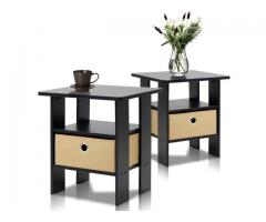 Furinno 2-11157EX End Table Bedroom Night Stand