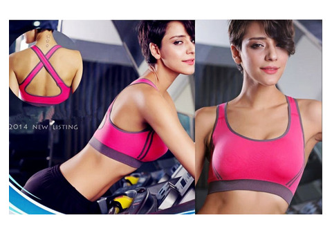 Women Padded Yoga Bra Racerback Top Athletic Vest Gym Fitness Sports