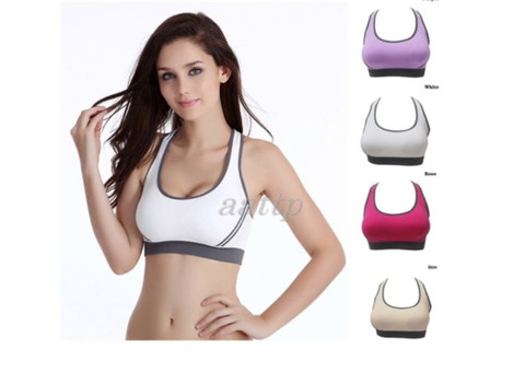 Women Padded Yoga Bra Racerback Top Athletic Vest Gym Fitness Sports